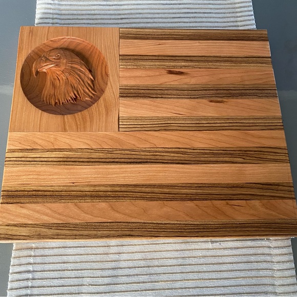 American Centerpiece/Serving Tray cherry & zebrawood - Picture 2 of 4